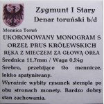 Zikmund I. Starý, denár bez datace, Toruň (10)