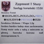 Zygmunt I Stary, szeląg 1530, Toruń PIĘKNY (13)