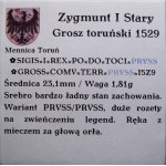 Zygmunt I Stary, grosz 1529, Toruń BARDZO ŁADNY (16)