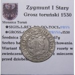 Zygmunt I Stary, grosz 1530, Toruń BARDZO ŁADNY (18)