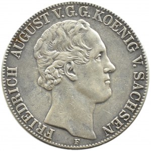 Niemcy, Saksonia, Fryderyk August II, 2 talary 1854 F, Stuttgart