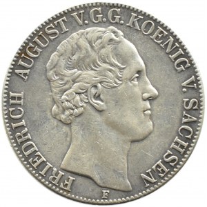 Germany, Saxony, Frederick August II, 2 thalers 1854 F, Stuttgart