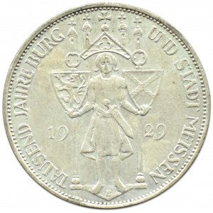 Niemcy, Republika Weimarska, 3 marki 1929 E, Drezno, Meissen