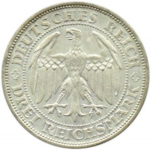 Německo, Výmarská republika, 3 značky 1929 E, Drážďany, Míšeň