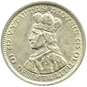 Litauen, Prinz Vytautas, 10 Litas 1936, Kaunas, UNC