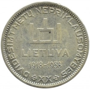 Litauen, Präsident Smetona, 10 Litas 1938, Kaunas, schön!