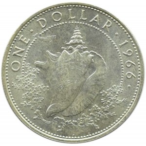 Bahamy, Alžběta II, dolar 1966, UNC