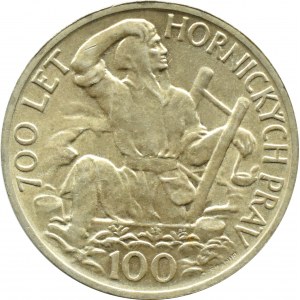 Tschechoslowakei, 100 Kronen 1949, Bergbaurechte, Kremnica, UNC