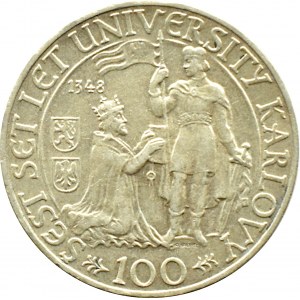 Czechosłowacja, 100 koron 1948, Uniwersytet Karola, Kremnica, UNC
