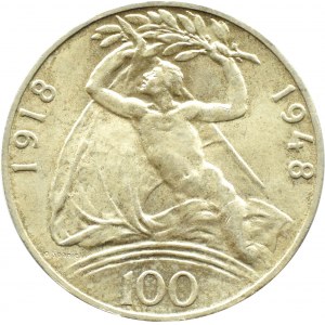 Czechosłowacja, 100 koron 1948, Niepodległość, Kremnica, UNC