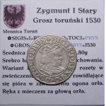 Zygmunt I Stary, grosz 1530, Toruń BARDZO ŁADNY (21)