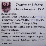 Sigismund I the Old, 1534 penny, Toruń VERY nice (27)