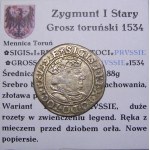 Zygmunt I Stary, grosz 1534, Toruń BARDZO ŁADNY (27)