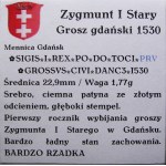 Zygmunt I Stary, grosz 1530, Gdańsk BARDZO RZADKI (25)