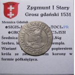 Sigismund I the Old, 1531 penny, Gdansk PR (36)