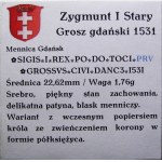 Zygmunt I Stary, grosz 1531, Gdańsk PRV PIĘKNY (37)