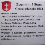 Sigismund I the Old, penny 1531, Gdansk PRV (39)