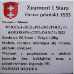 Zikmund I. Starý, groš 1533, Gdaňsk PR VELMI RARITNÍ (40)