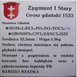 Zygmunt I Stary, grosz 1533, Gdańsk PR BARDZO RZADKI (40)