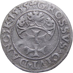 Sigismund I the Old, penny 1535, Gdansk VERY nice (42)