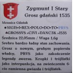 Zikmund I. Starý, groš 1535, Gdaňsk VELMI DOBRÝ (42)