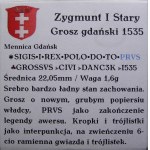 Zygmunt I Stary, grosz 1535, Gdańsk BARDZO ŁADNY (42)