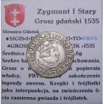 Zikmund I. Starý, groš 1535, Gdaňsk VELMI DOBRÝ (42)