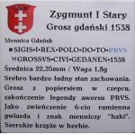 Zygmunt I Stary, grosz 1538, Gdańsk PRVS BARDZO ŁADNY (43)