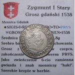 Zygmunt I Stary, grosz 1538, Gdańsk PRVS BARDZO ŁADNY (43)