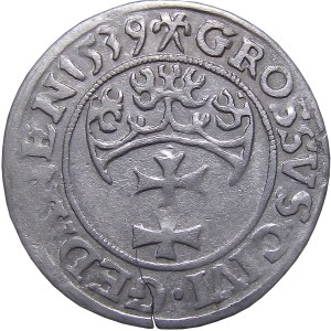 Sigismund I the Old, penny 1539, Gdansk PRVS BEAUTIFUL (45)