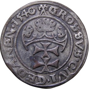 Sigismund I. der Alte, Pfennig 1540, Danzig PRVS SEHR GUT (47)