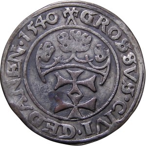 Sigismund I the Old, 1540 penny, Gdansk PRVS VERY BAD (47)