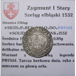 Sigismund I the Old, 1532 shilling, Elblag BEAUTIFUL (51)