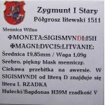 Zygmunt I Stary, półgrosz 1511, Wilno PRZEBITKA RZADKI (56)