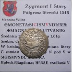 Sigismund I. der Alte, halber Pfennig 1518, Vilnius SICISMVNDI RZADKI (61)