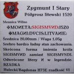 Zygmunt I Stary, półgrosz 1520, Wilno SIGISMVND RZADKI (62)