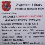 Zikmund I. Starý, půlgroš 1520, Vilnius 5Z0 VELMI ZRADKÉ (63)