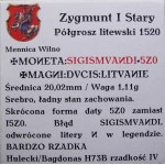 Zygmunt I Stary, półgrosz 1520, Wilno 5Z0 BARDZO RZADKI (63)