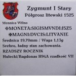 Zikmund I. Starý, půlpenny 1525, Vilnius RARE ANNUAL (66)