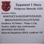 Zygmunt I Stary, półgrosz 1525, Wilno RZADSZY ROCZNIK (66)