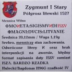 Zygmunt I Stary, półgrosz 1527, Wilno BARDZO RZADKI OKAZOWY (67)