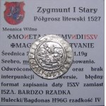 Zygmunt I Stary, półgrosz 1527, Wilno BARDZO RZADKI OKAZOWY (67)