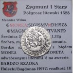 Zikmund I. Starý, půlgroše 1528, Vilnius VELMI ZRADKÉ (68)