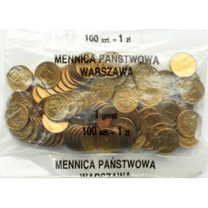 Polen, III RP, 1 Groschen 1991, bankfrischer Beutel