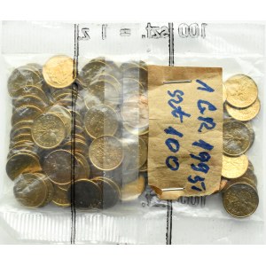 Poland, Third Republic, 1 penny 1995, NBP bank bag