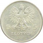 Polska, II RP, Sztandar, 5 złotych 1930, Warszawa, PIĘKNY!