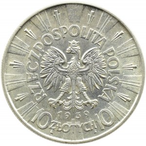 Polska, II RP, Józef Piłsudski, 10 złotych 1939, Warszawa