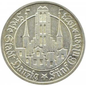 Wolne Miasto Gdańsk, Kościół Mariacki, 5 guldenów 1923, Utrecht
