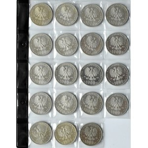 Poľsko, Poľská ľudová republika, Ján Pavol II, lot 1000 zlotých 1982-1983, Varšava, UNC