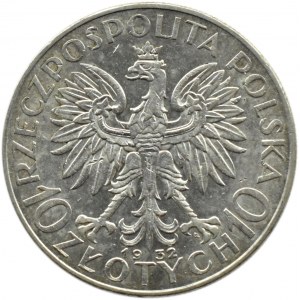 Polsko, Druhá republika, Hlava ženy, 10 zlotých 1932, Varšava